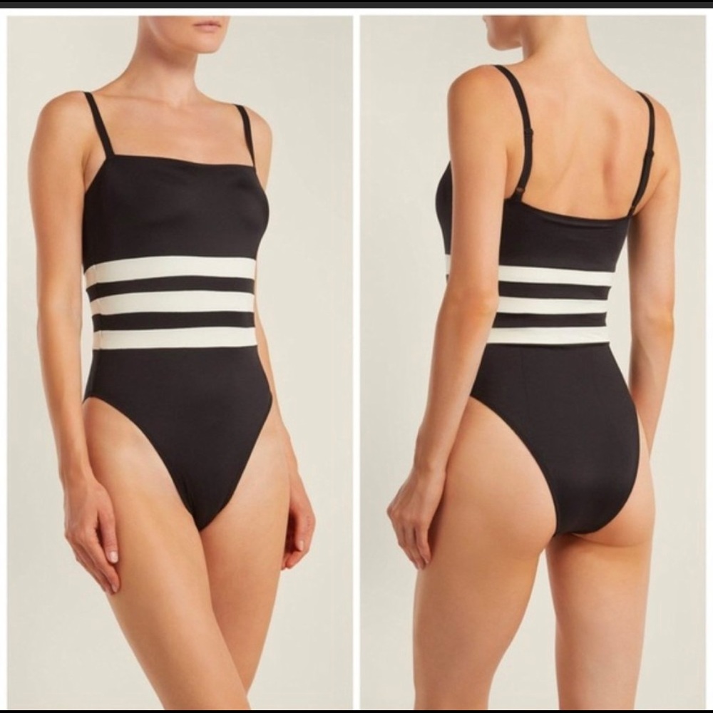 NWT Solid Striped Re/Done Malibu Striped Swimsuit
